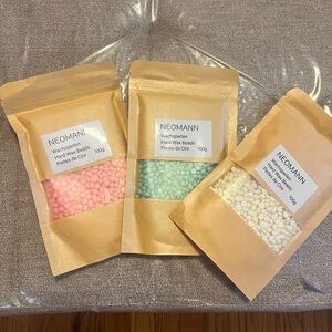 NEW 3 bags of hard wax beads 100g each